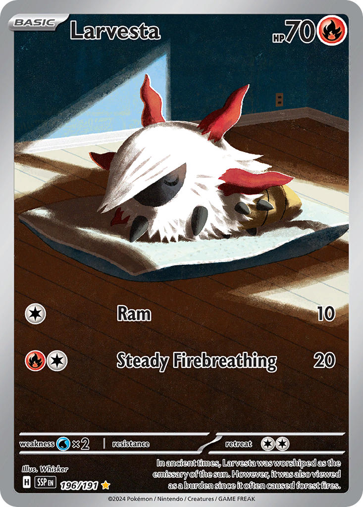 Larvesta⁣ - Surging Sparks⁣ (Illustration Rare)⁣ [196] English / Near Mint / Normal