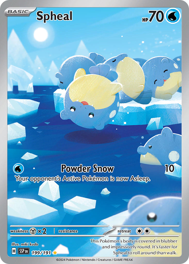 Spheal⁣ - Surging Sparks⁣ (Illustration Rare)⁣ [199] English / Near Mint / Normal