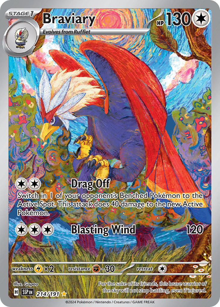 Braviary⁣ - Surging Sparks⁣ (Illustration Rare)⁣ [214] English / Near Mint / Normal