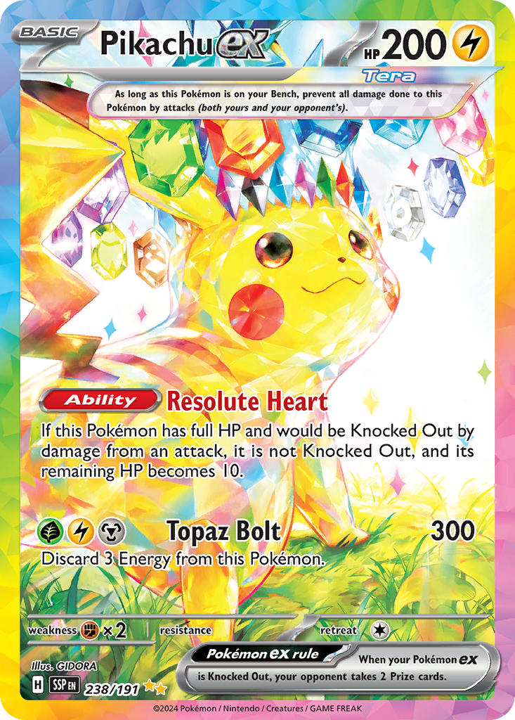 Pikachu ex⁣ - Surging Sparks⁣ (Special Illustration Rare)⁣ [238] English / Near Mint / Normal