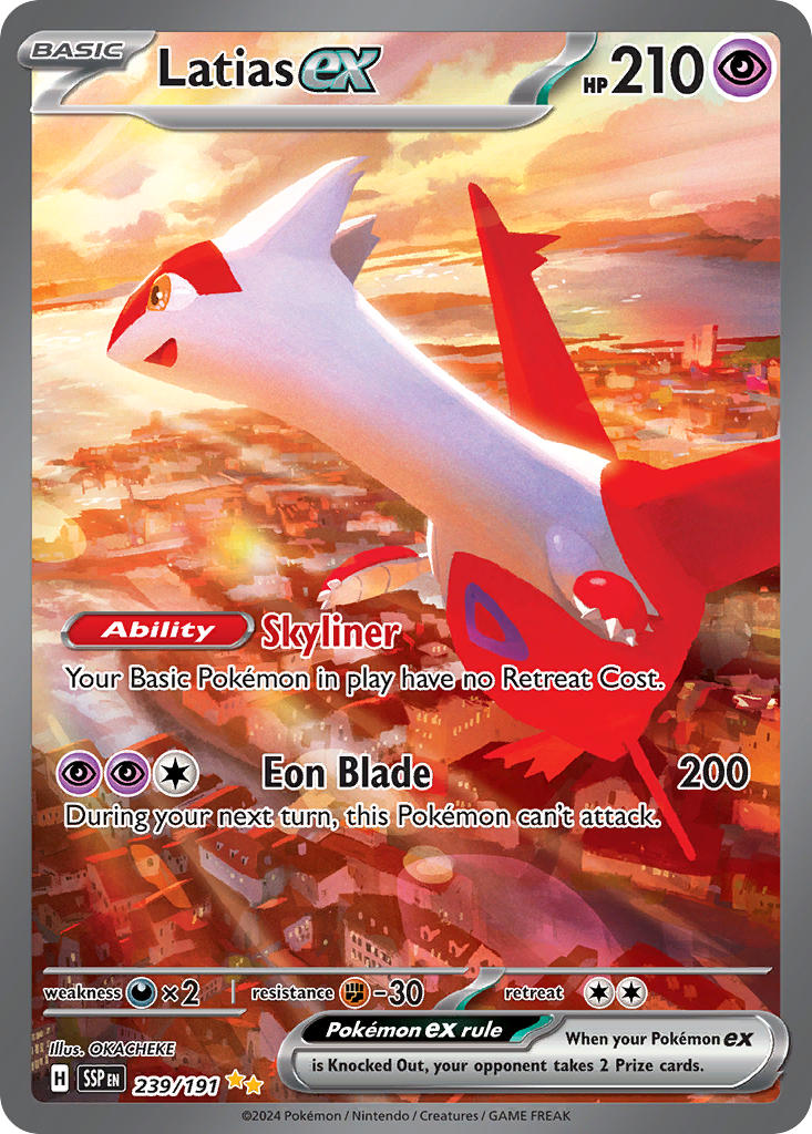 Latias ex⁣ - Surging Sparks⁣ (Special Illustration Rare)⁣ [239] English / Excellent / Normal