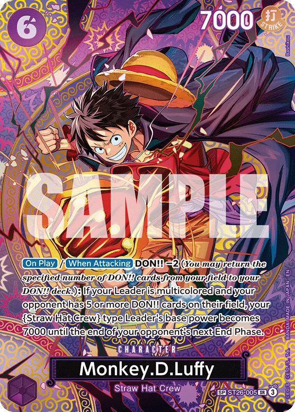 Monkey.D.Luffy (ST26-005) - Adventure on Kami’s Island (Special Rare) [OP15-ST26-005] English / Near Mint / Normal