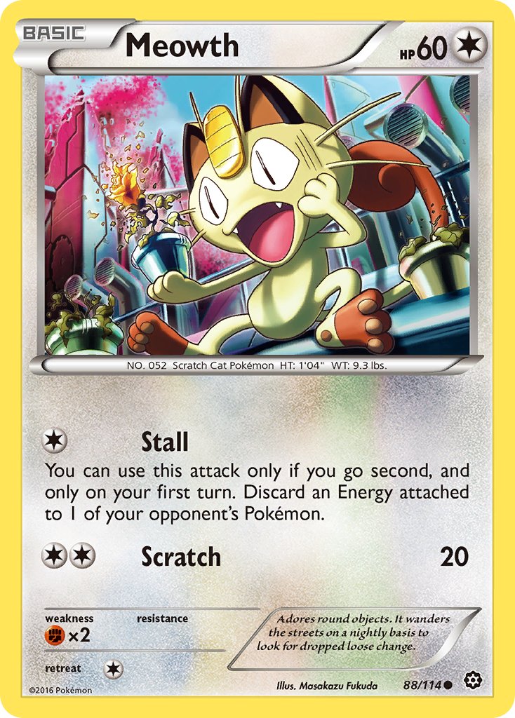 Meowth - Steam Siege (Common) [STS-88] English / Near Mint / Normal