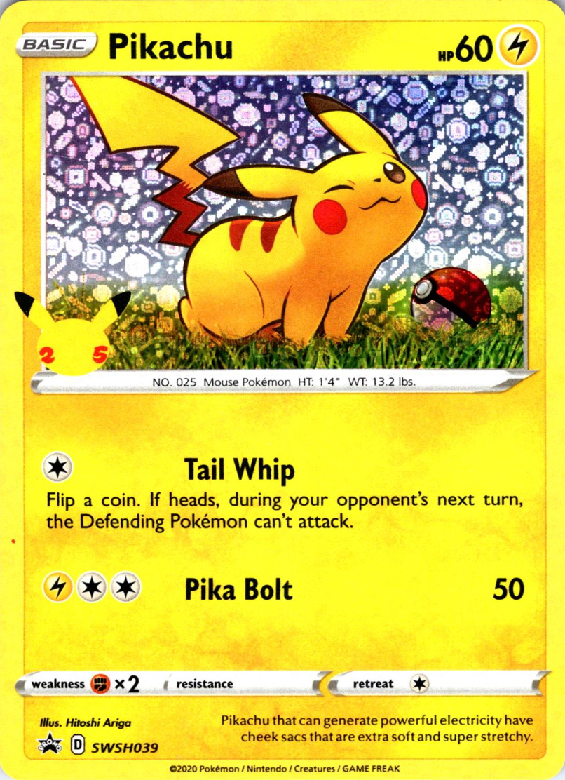 Pikachu SWSH Black Star Promos General Mills Promo SWSH-039 Kortspil
