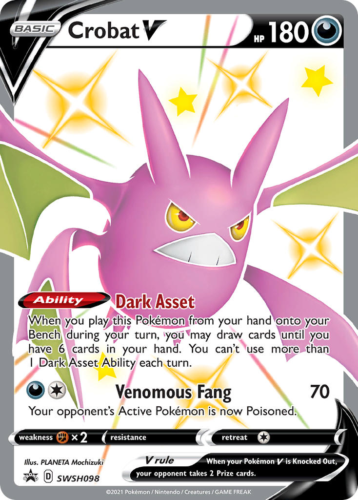 Crobat V⁣ - SWSH Black Star Promos⁣ (Promo)⁣ [098] English / Excellent / Normal