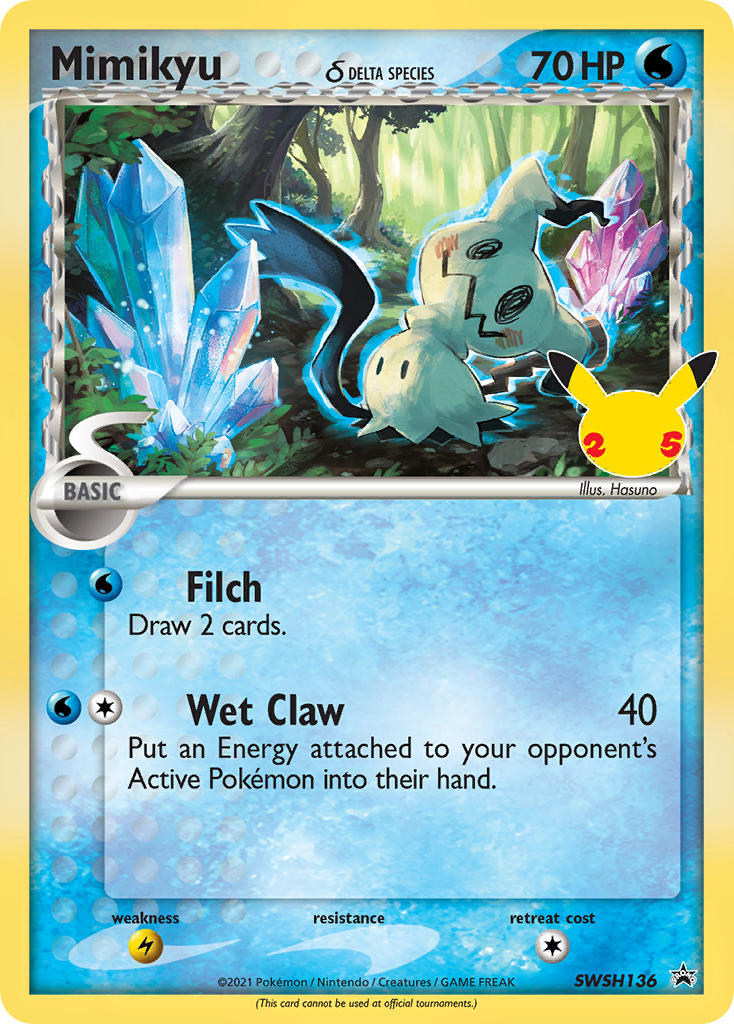 Mimikyu δ Delta Species⁣ - SWSH Black Star Promos⁣ (Promo)⁣ [136] English / Near Mint / Normal