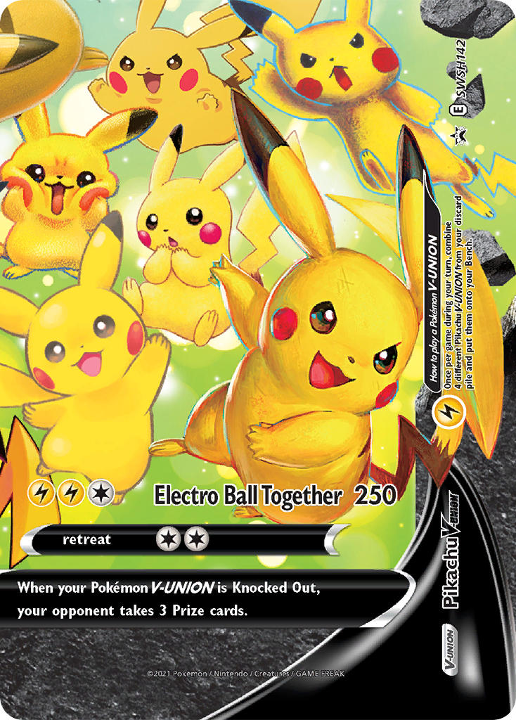 Pikachu V-UNION⁣ - SWSH Black Star Promos⁣ (Promo)⁣ [142] English / Good / Normal