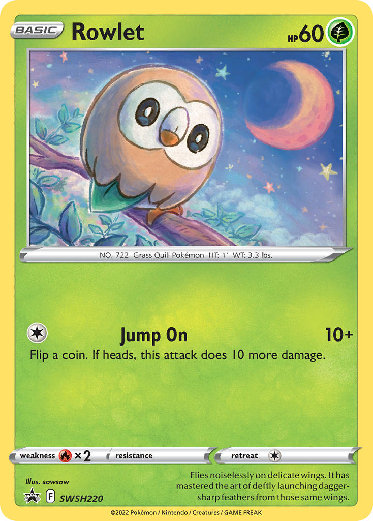 Rowlet⁣ - SWSH Black Star Promos⁣ (Promo)⁣ [220] English / Good / Normal