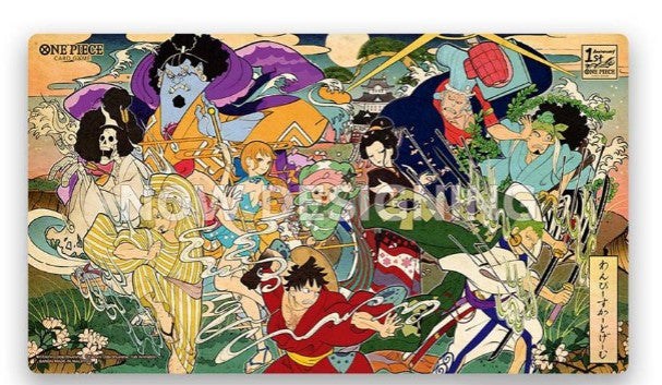 One Piece Card Game 1st Anniversary Playmat Straw Hat Crew Tilbehør