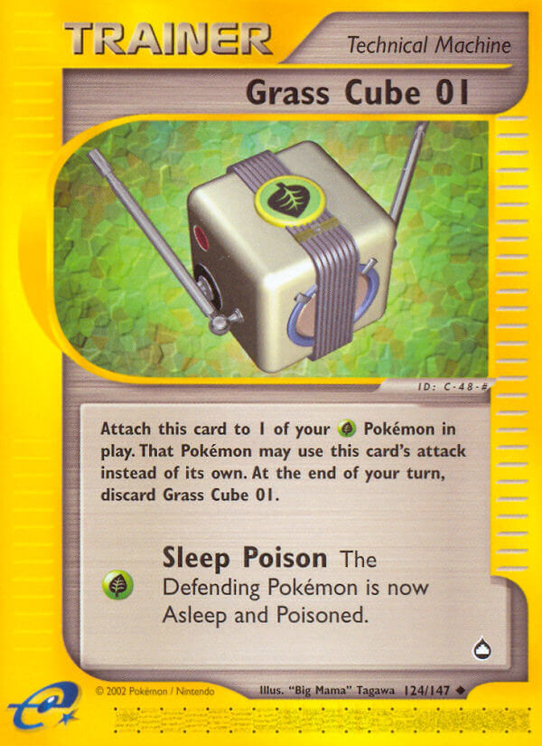 Grass Cube 01⁣ - Aquapolis⁣ (Uncommon)⁣ [124] English / Light Played / Reverse-Holo Normal