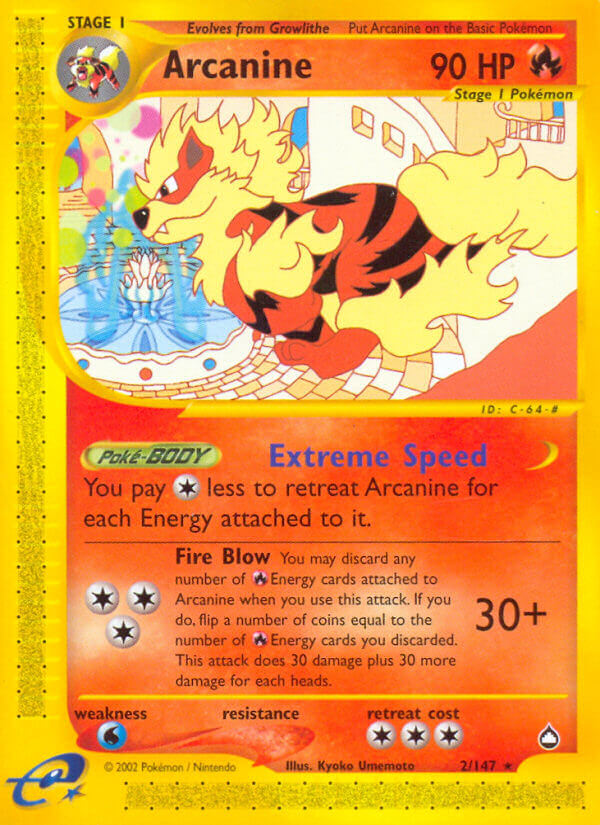 Arcanine - Aquapolis (Rare) [2] Kortspil