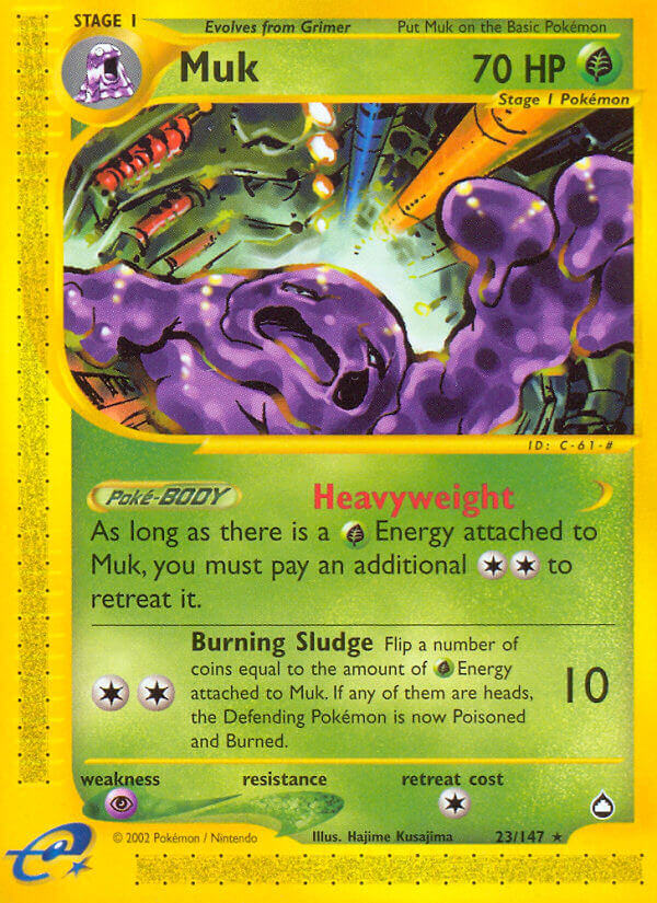 Muk⁣ - Aquapolis⁣ (Rare)⁣ [23] English / Excellent / Reverse-Holo Normal
