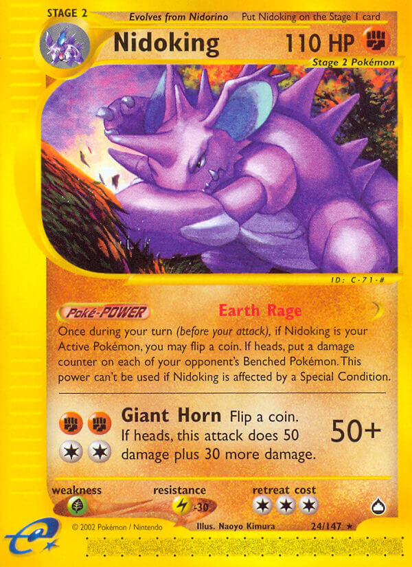 Nidoking⁣ - Aquapolis⁣ (Rare)⁣ [24] English / Poor / Normal
