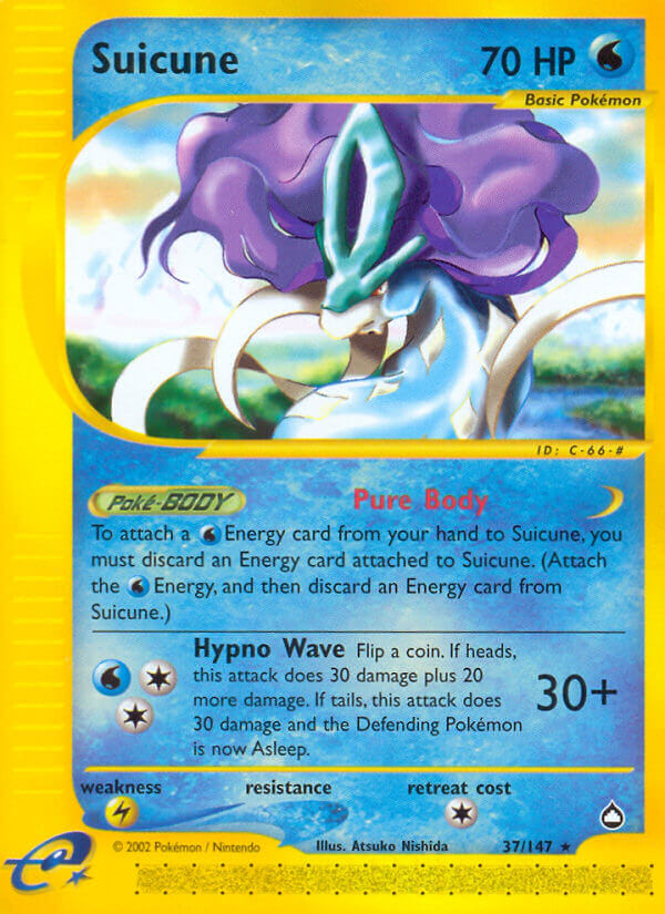 Suicune⁣ - Aquapolis⁣ (Rare)⁣ [37] English / Good / Reverse-Holo Normal