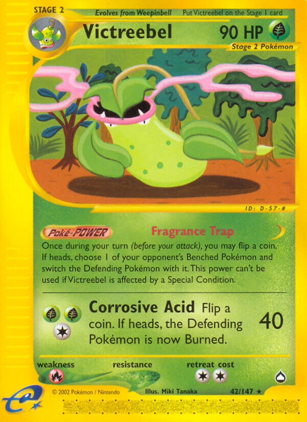 Victreebel⁣ - Aquapolis⁣ (Rare)⁣ [42] English / Poor / Reverse-Holo Normal
