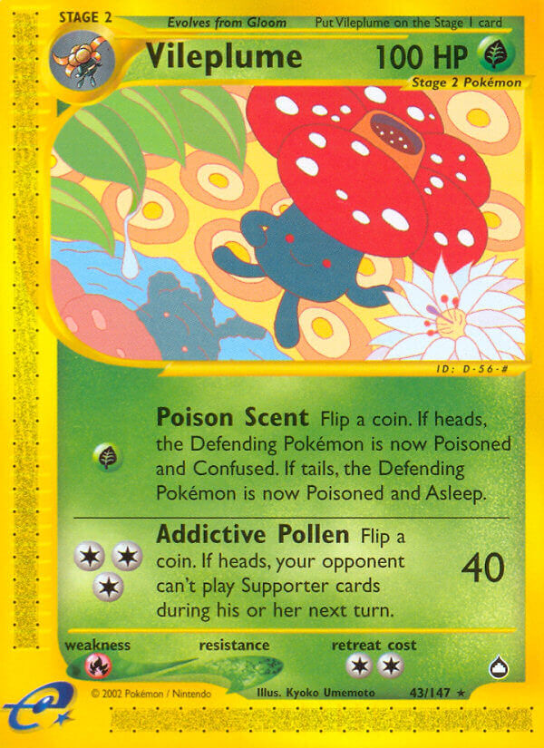 Vileplume⁣ - Aquapolis⁣ (Rare)⁣ [43] English / Excellent / Normal