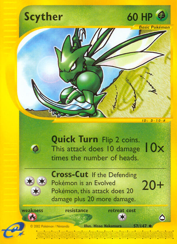 Scyther⁣ - Aquapolis⁣ (Uncommon)⁣ [57] English / Light Played / Normal