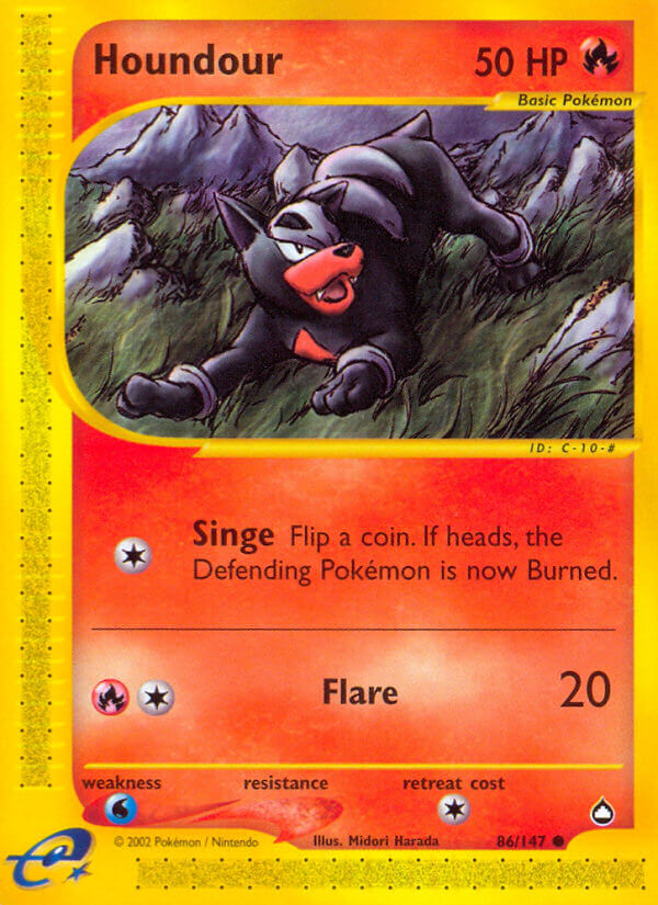 Houndour⁣ - Aquapolis⁣ (Common)⁣ [86] English / Near Mint / Normal