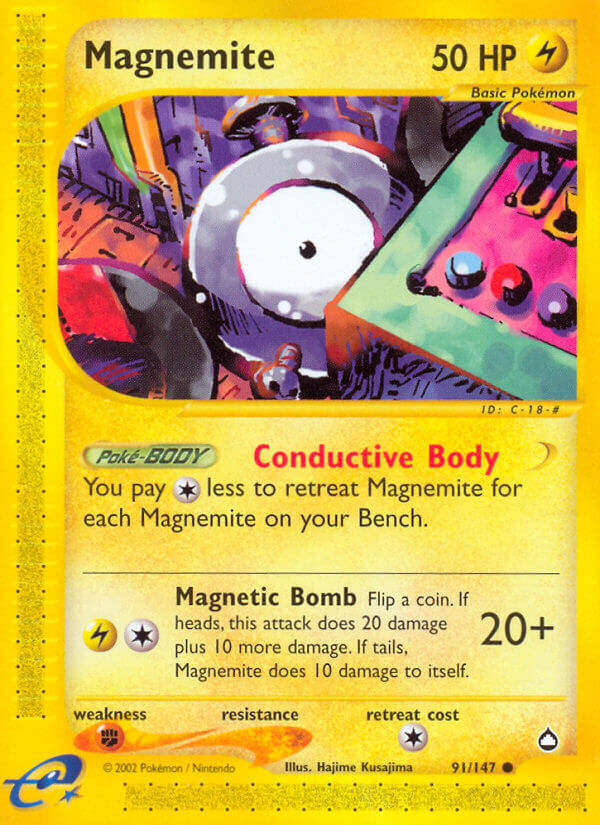 Magnemite⁣ - Aquapolis⁣ (Common)⁣ [91] English / Played / Normal