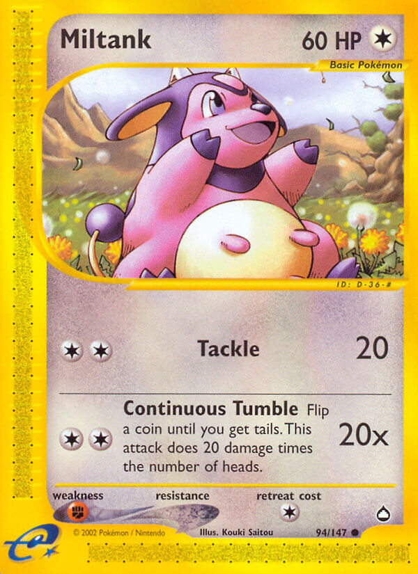 Miltank⁣ - Aquapolis⁣ (Common)⁣ [94] English / Light Played / Normal
