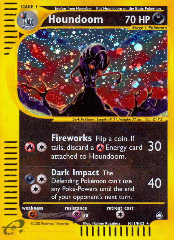 Houndoom⁣ - Aquapolis⁣ (Holo Rare)⁣ [H11] English / Played / Normal