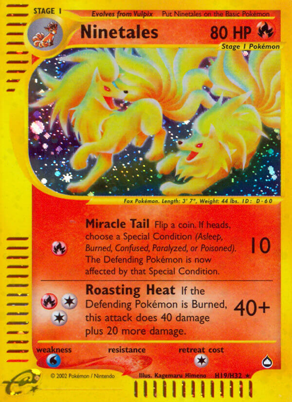 Ninetales⁣ - Aquapolis⁣ (Holo Rare)⁣ [H19] English / Near Mint / Normal
