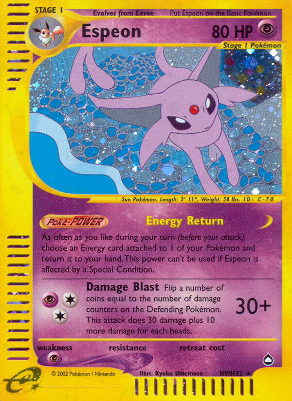 Espeon⁣ - Aquapolis⁣ (Holo Rare)⁣ [H9] English / Poor / Normal