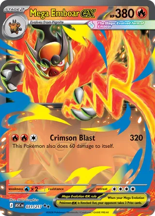 Mega Emboar ex - Ascended Heroes (Double Rare) [ASC-031] English / Near Mint / Normal