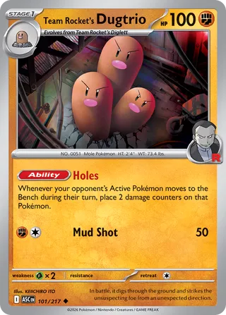 Team Rocket's Dugtrio - Ascended Heroes (Uncommon) [ASC-101] English / Near Mint / Normal