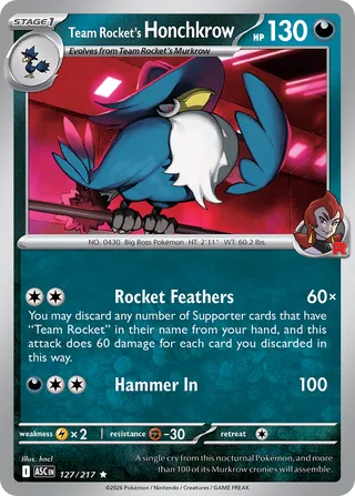 Team Rocket's Honchkrow - Ascended Heroes (Uncommon) [ASC-127] English / Near Mint / Normal
