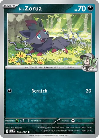 N's Zorua - Ascended Heroes (Common) [ASC-136] English / Near Mint / Normal