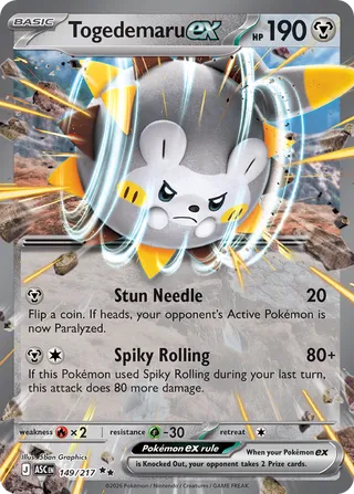 Togedemaru ex - Ascended Heroes (Double Rare) [ASC-149] English / Near Mint / Normal