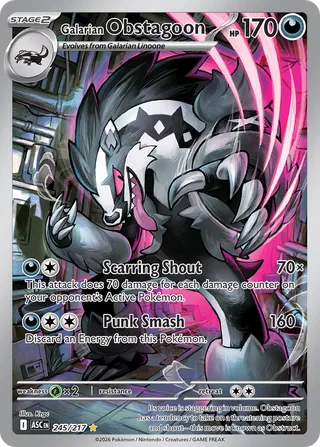 Galarian Obstagoon - Ascended Heroes (Illustration Rare) [ASC-245] English / Near Mint / Normal