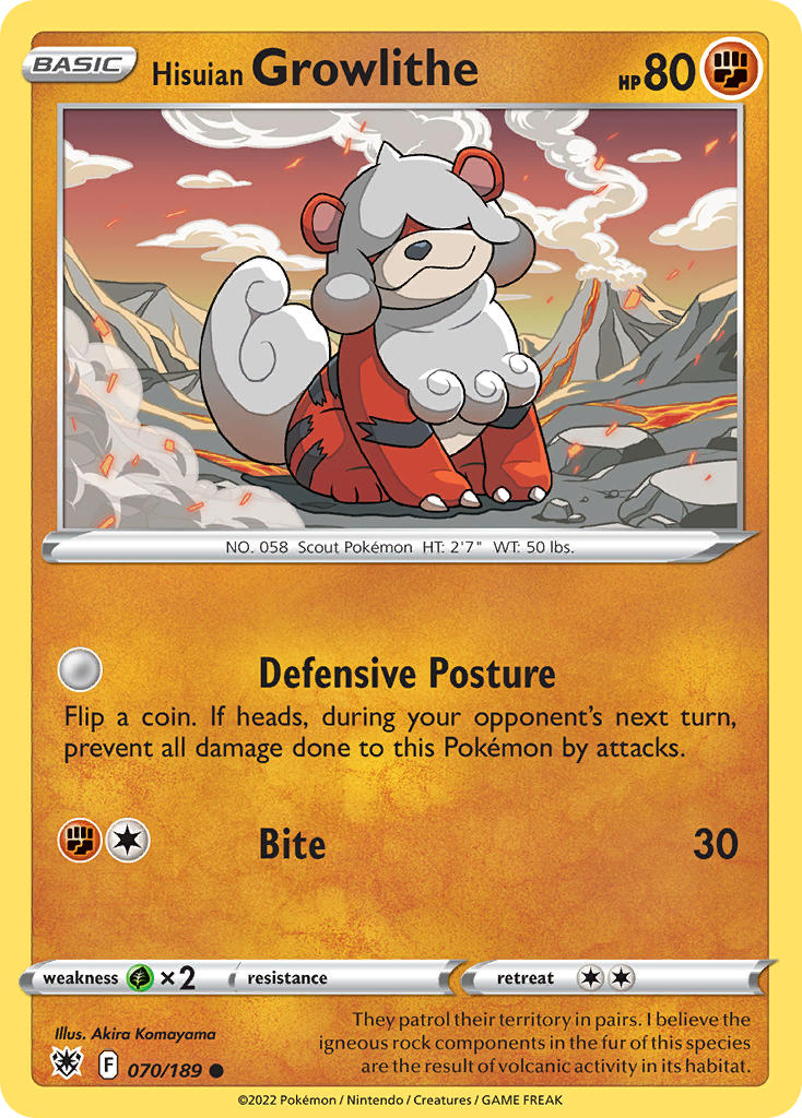 Hisuian Growlithe - Astral Radiance (Common) [ASR-070] English / Near Mint / Normal