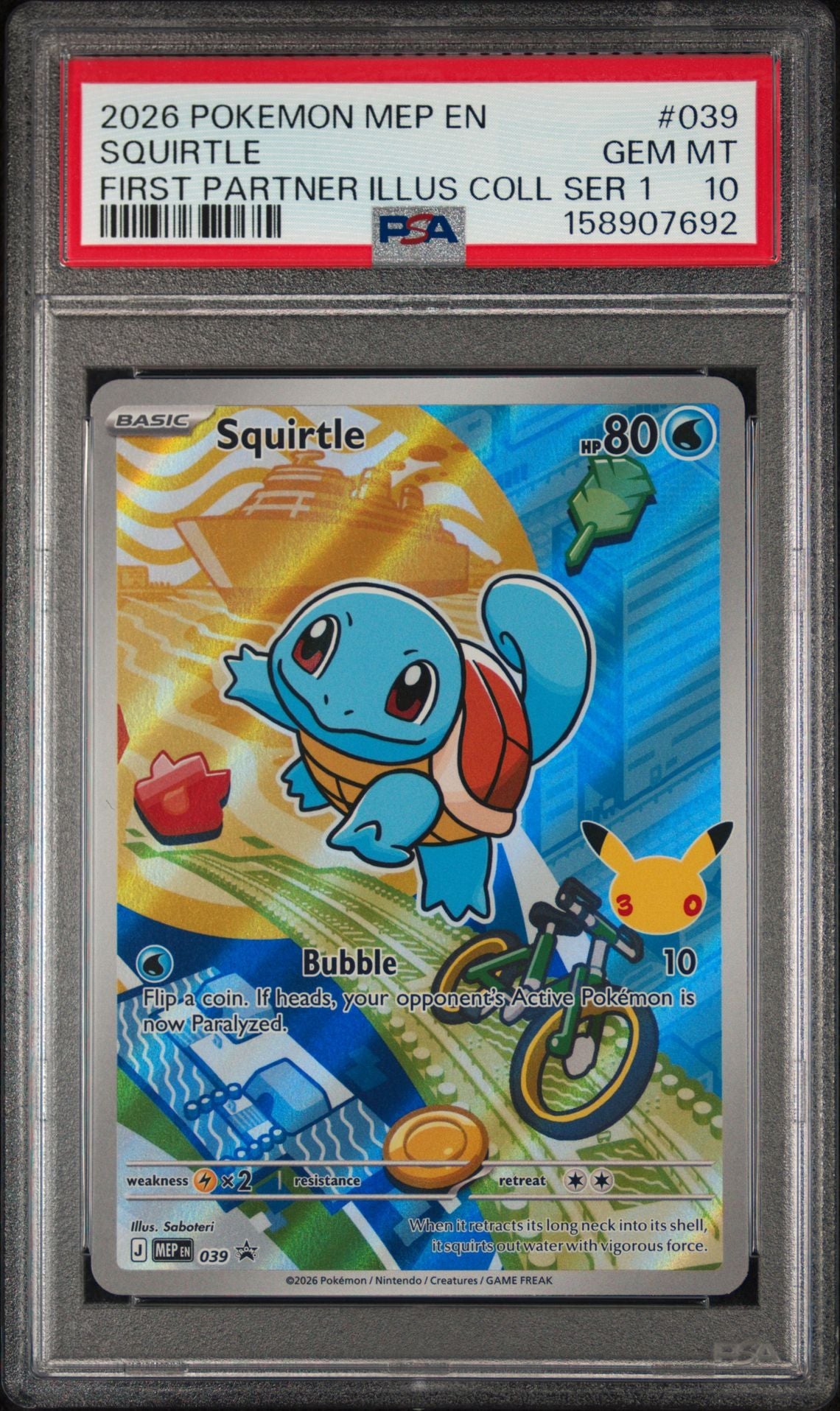 Squirtle #039 MEP Black Star Promos PSA 10 - forside