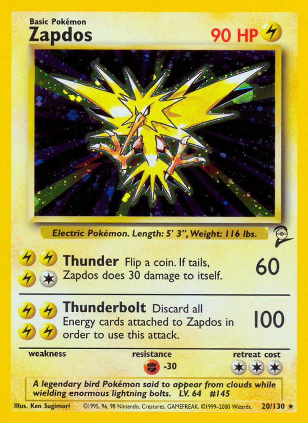 Zapdos - Base Set 2 (Holo Rare) [B2-20] English / Excellent / Normal