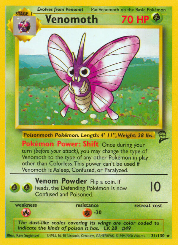 Venomoth⁣ - Base Set 2⁣ (Rare)⁣ [31] English / Excellent / Normal