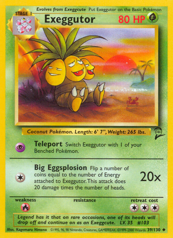 Exeggutor⁣ - Base Set 2⁣ (Uncommon)⁣ [39] English / Played / Normal