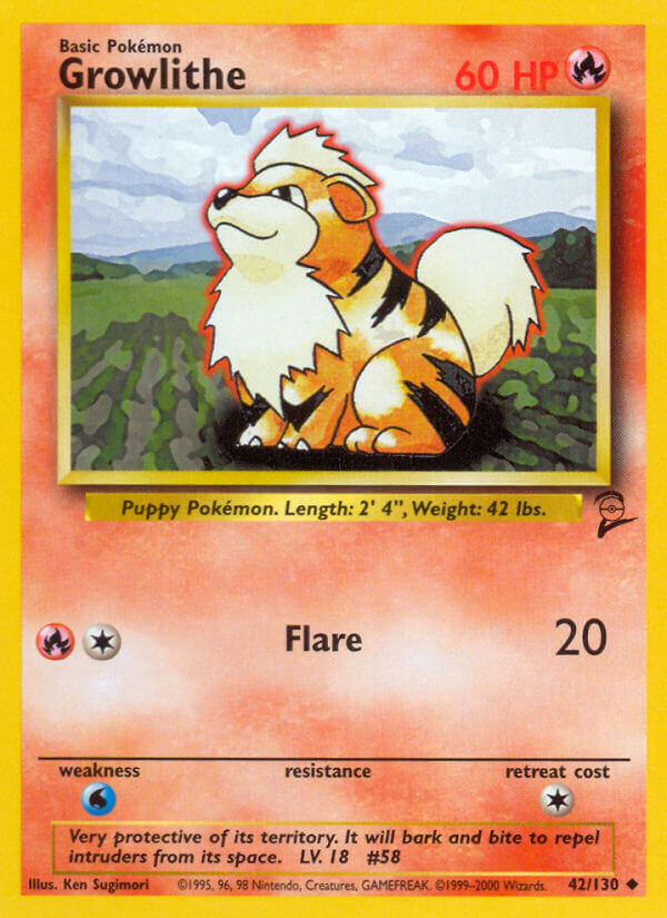 Growlithe - Base Set 2 (Uncommon) [B2-42] English / Near Mint / Normal