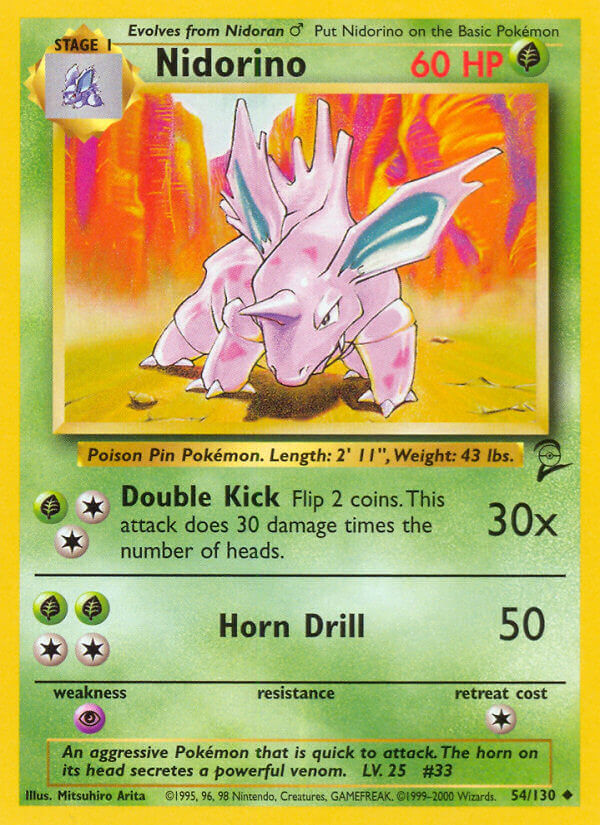 Nidorino - Base Set 2 (Uncommon) [B2-54] English / Near Mint / Normal