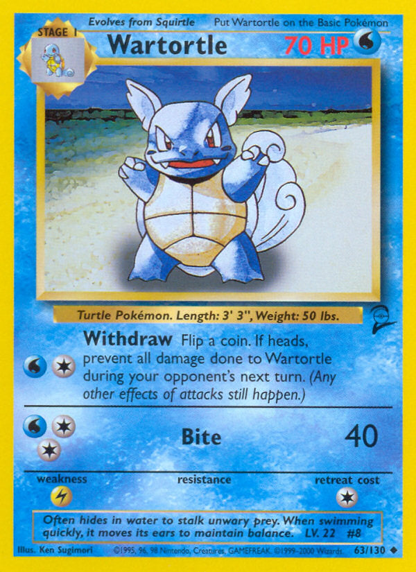 Wartortle⁣ - Base Set 2⁣ (Uncommon)⁣ [63] English / Excellent / Normal