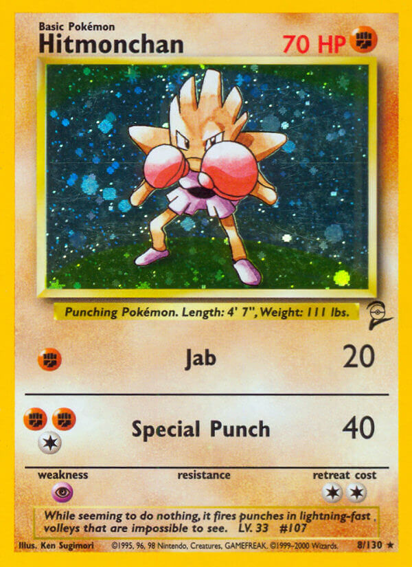 Hitmonchan Base Set 2 Holo Rare Kortspil