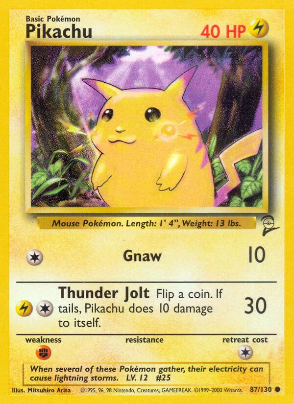 Pikachu⁣ - Base Set 2⁣ (Common)⁣ [87] English / Poor / Normal