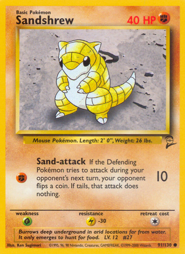 Sandshrew⁣ - Base Set 2⁣ (Common)⁣ [91] English / Light Played / Normal