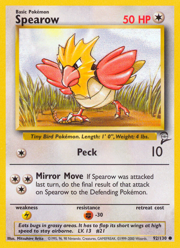 Spearow⁣ - Base Set 2⁣ (Common)⁣ [92] English / Good / Normal