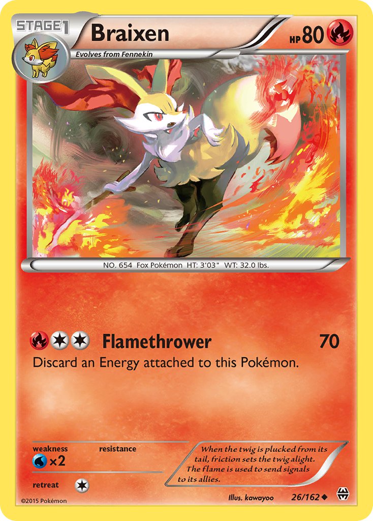 Braixen - BREAKthrough (Uncommon) [BKT-26] English / Near Mint / Normal