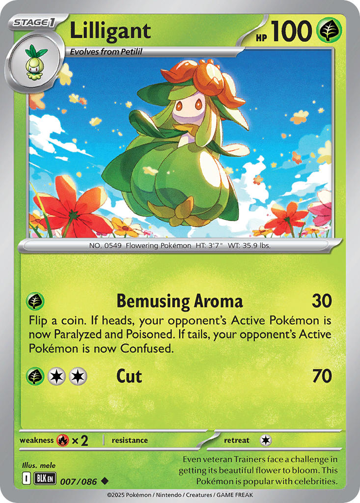 Lilligant⁣ - Black Bolt⁣ (Uncommon)⁣ [007] English / Near Mint / Normal