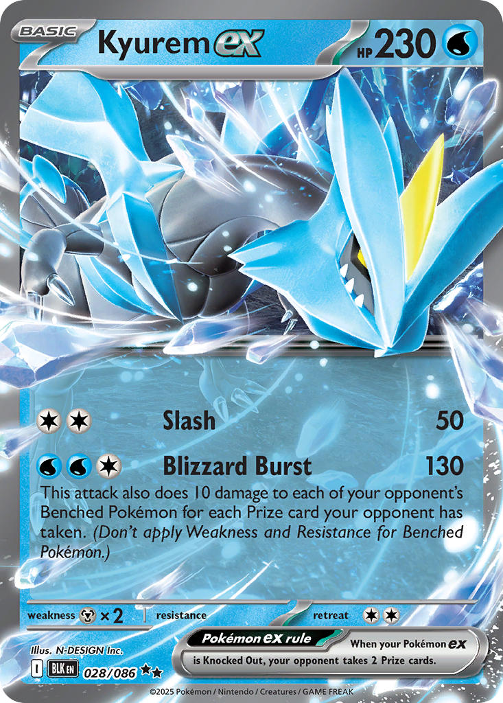 Kyurem ex⁣ - Black Bolt⁣ (Double Rare)⁣ [028] English / Near Mint / Normal