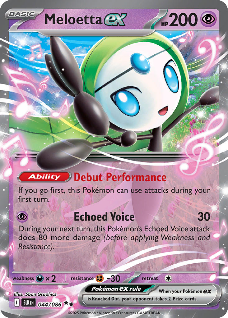 Meloetta ex⁣ - Black Bolt⁣ (Double Rare)⁣ [044] English / Near Mint / Normal