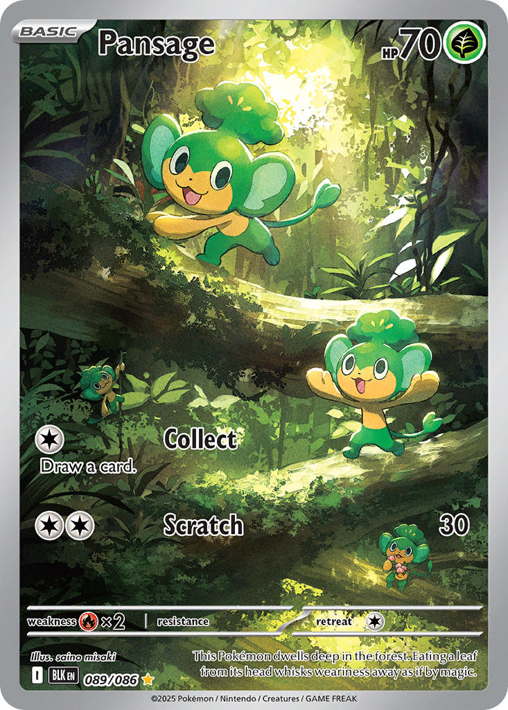 Pansage⁣ - Black Bolt⁣ (Illustration Rare)⁣ [089] English / Near Mint / Normal